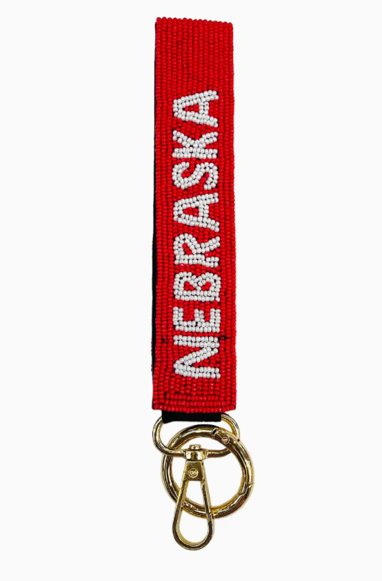 Nebraska Beaded Key Chain