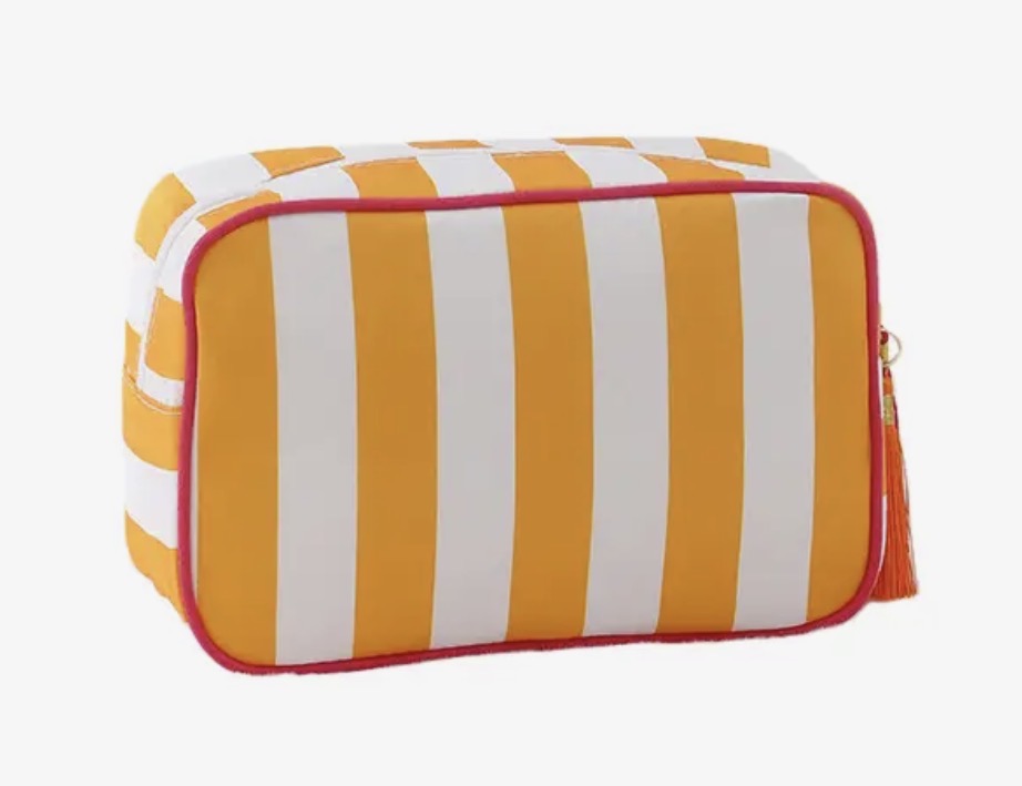 Monogram Striped Cosmetic Bag