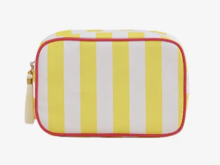 Monogram Striped Cosmetic Bag