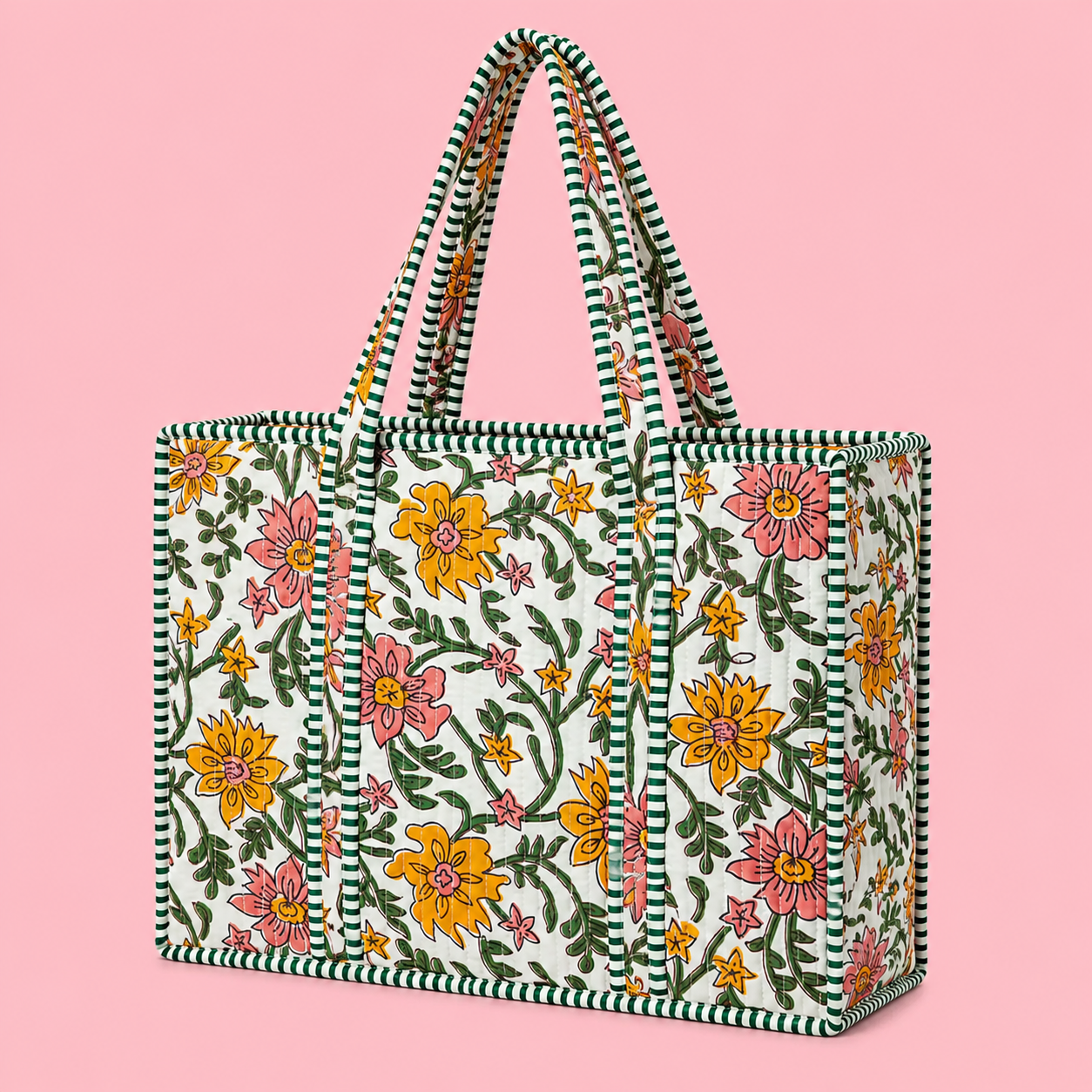 Monogrammed Quilted Tote - Large