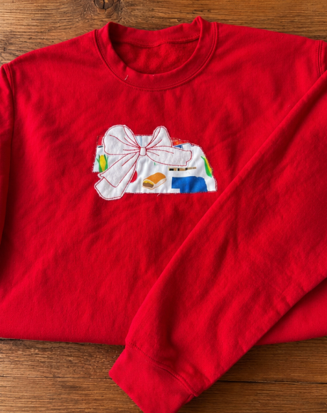 Nebraska with bow sweatshirts-Studio Samples
