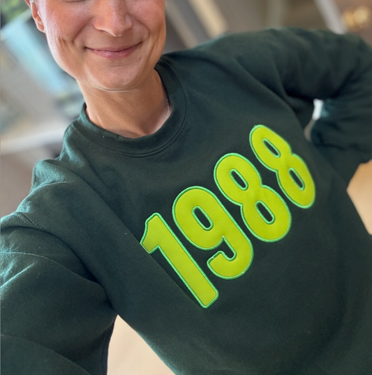 Custom Leather Applique Sweatshirt