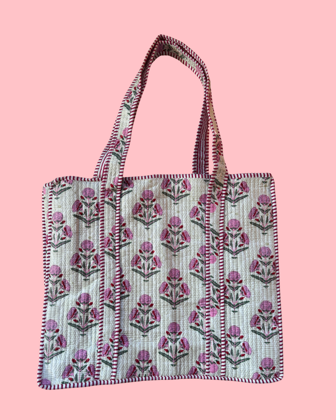 Monogrammed Quilted Tote - Large